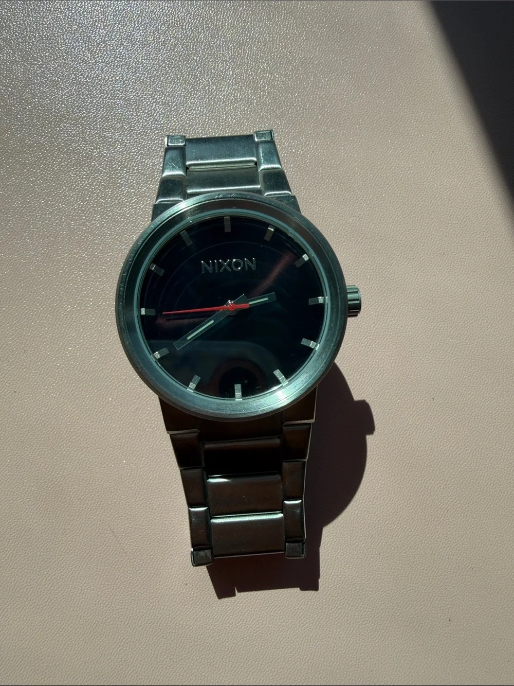 Nixon Shoot to Thrill Stainless Steel Black Dial Watch 100m